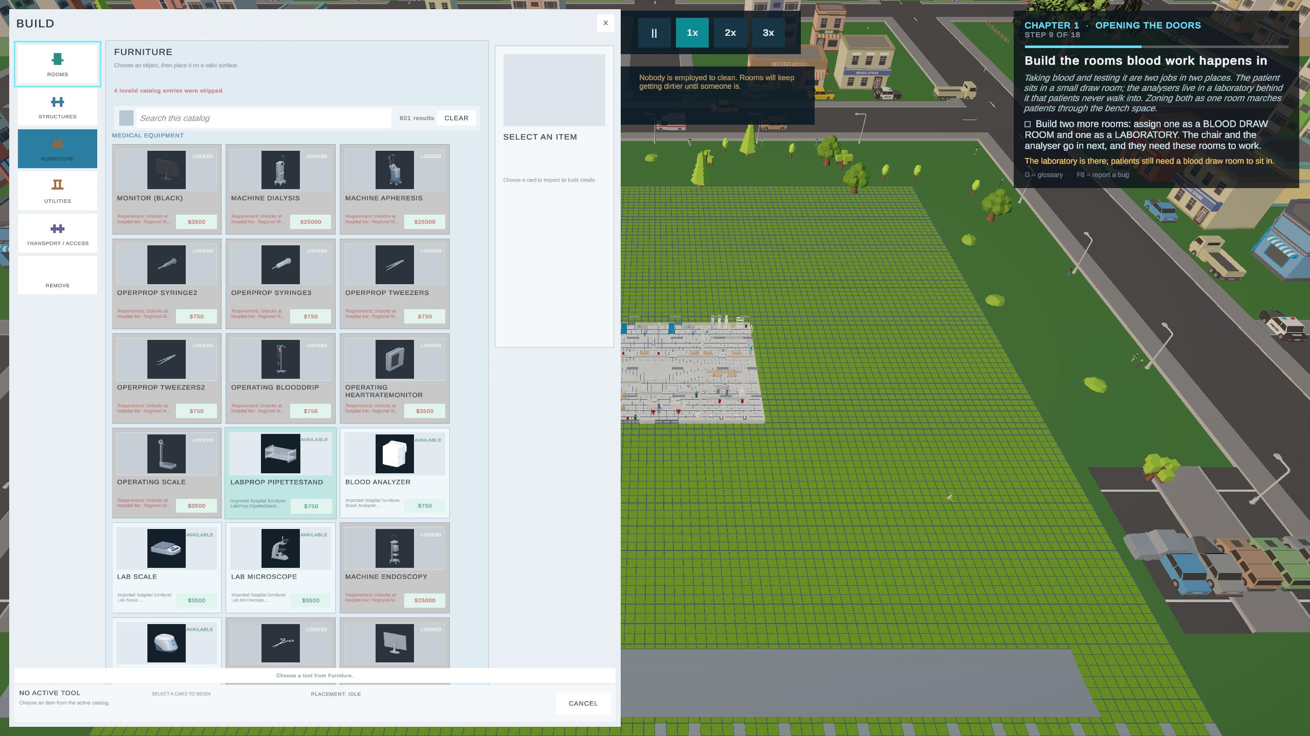 VitalCore Hospital live building and furniture catalog