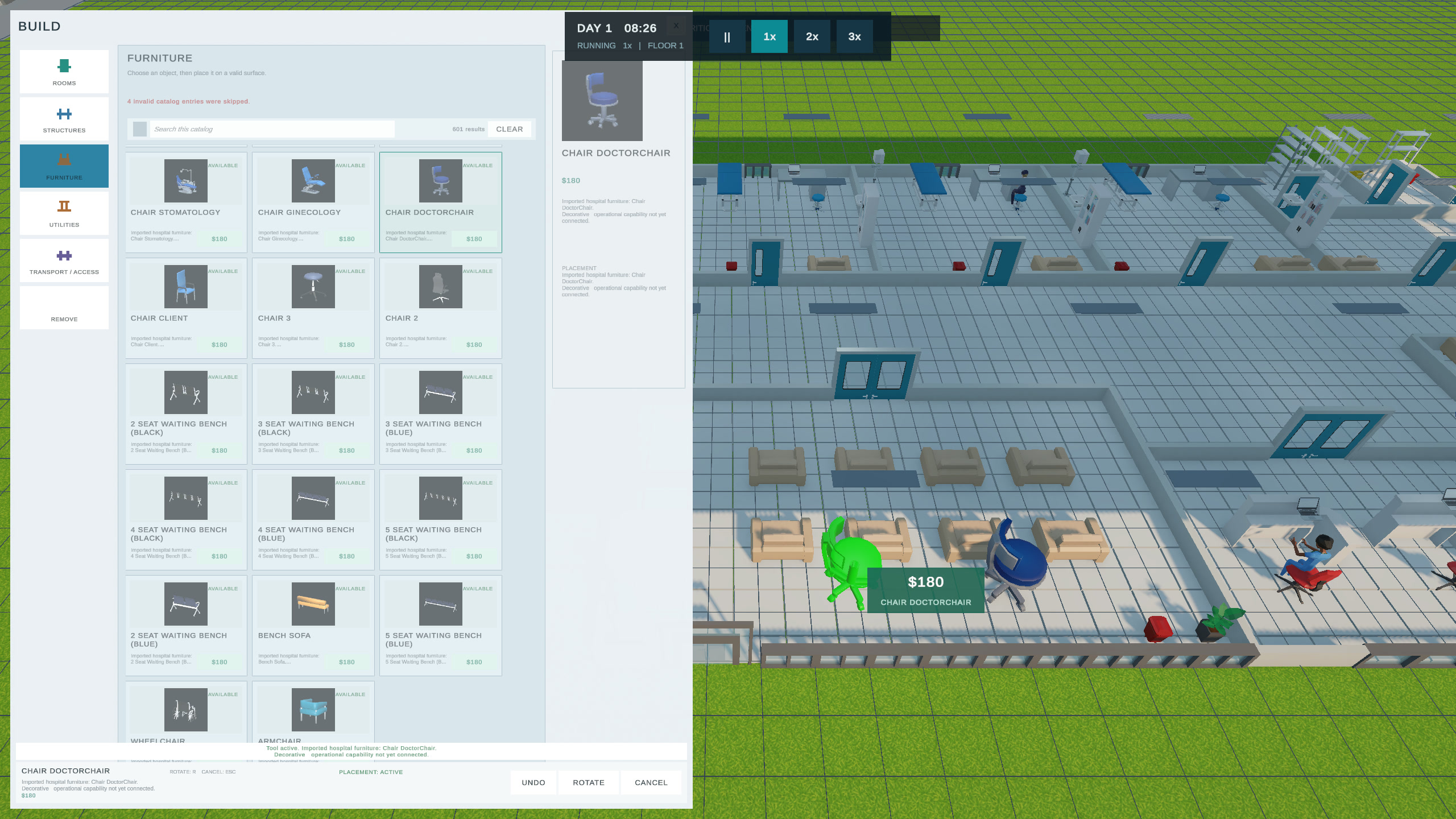 Expanded searchable build catalog in VitalCore Hospital