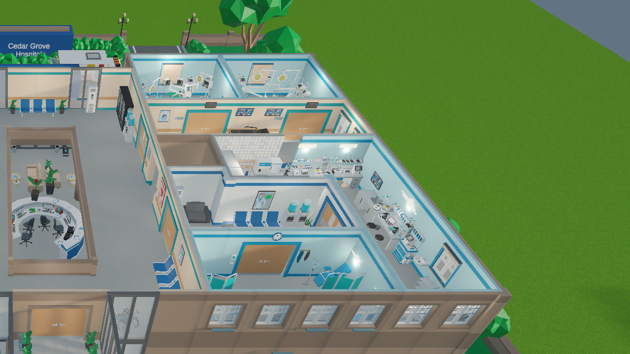 Current gameplay showing Cedar Grove's clinical wing
